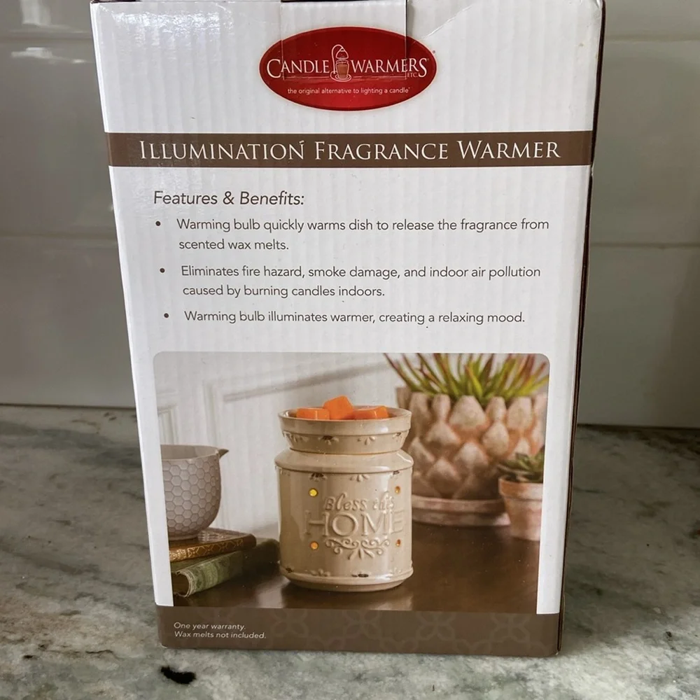 Candle Warmers Illumination Fragrance Warmer Bless this Home New in Box